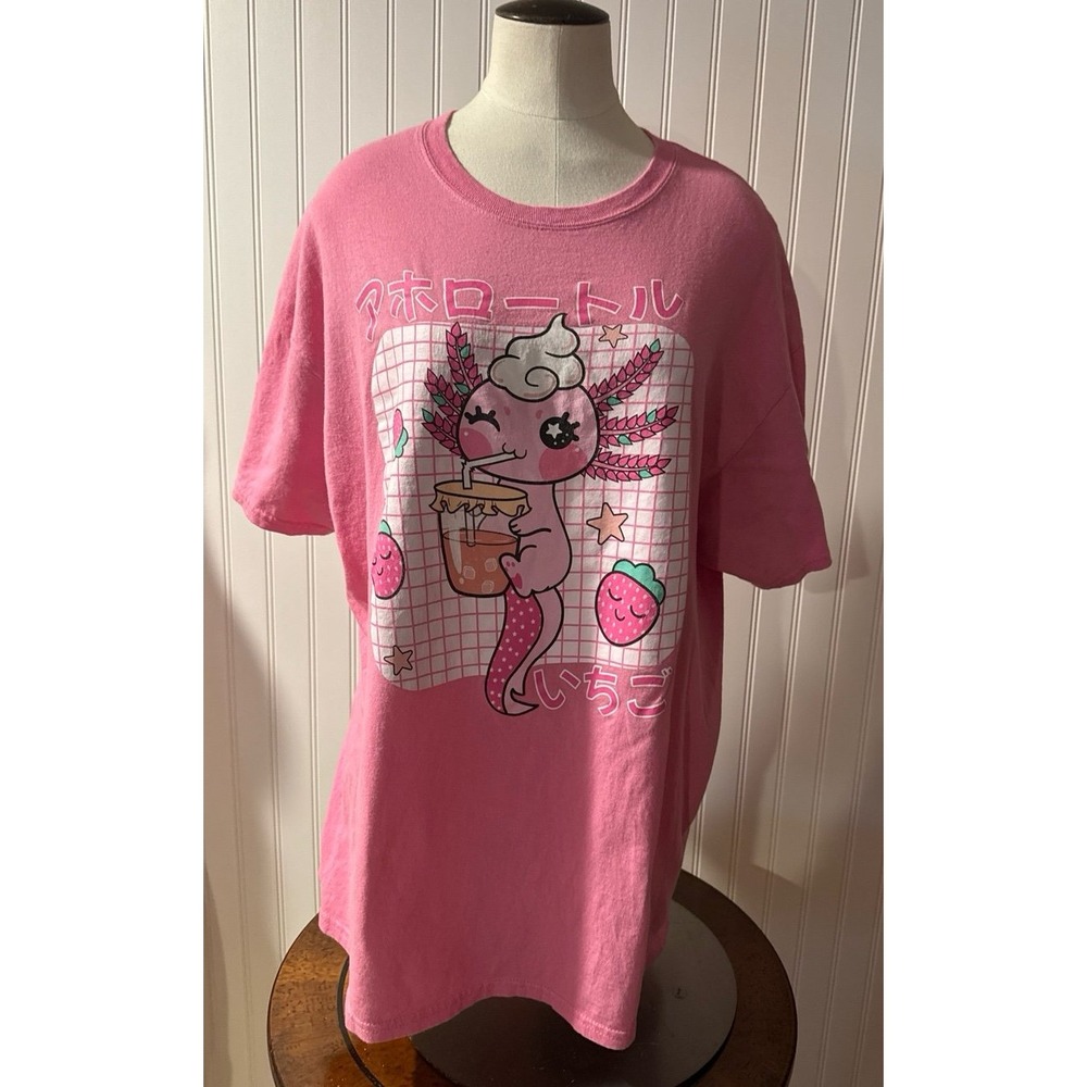 Hot Topic‎ Axolotyl Strawberry Milk Shirt